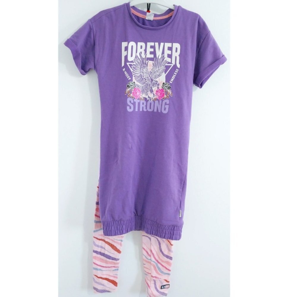 B.Nosy purple dress and zebra leggings set size 10